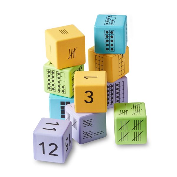hand2mind Math Activity Dice Set, Foam Math Dice for Kids Ages 4-8, 6 Sided Die Represents A Number, Ten Frame, Tally Marks, Or Base Ten,... - Image 8