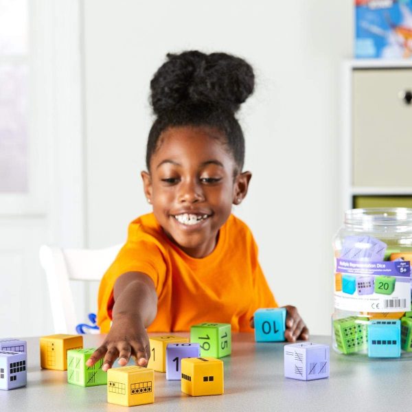 hand2mind Math Activity Dice Set, Foam Math Dice for Kids Ages 4-8, 6 Sided Die Represents A Number, Ten Frame, Tally Marks, Or Base Ten,... - Image 9