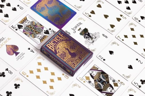 Bicycle Peacock Playing Cards - Purple - Cold Foil Premium Playing Card Deck for Card Games and Magic Tricks - Dazzling Design, Smooth... - Image 2