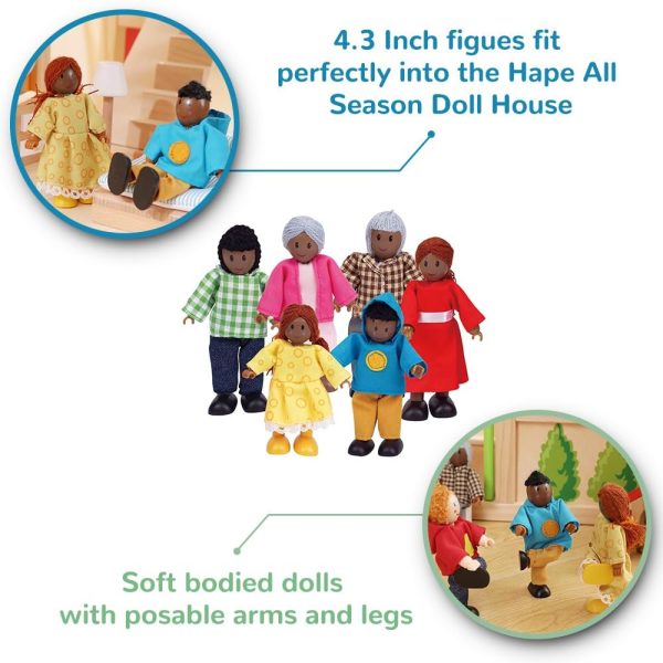 Hape African American Wooden Doll House Family - Image 5