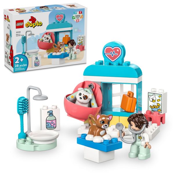 LEGO DUPLO Town Visit to The Vet Clinic Pet-Care Role-Play Toy, Dog, Cat and Veterinarian Figures, Social Emotional Learning Pretend Play...