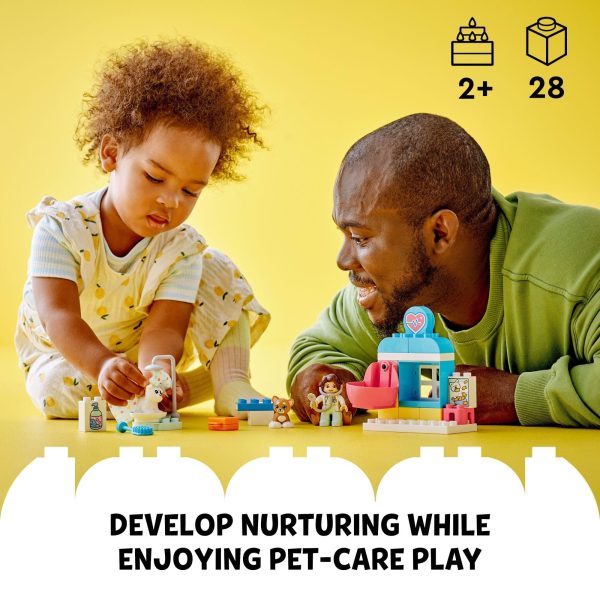 LEGO DUPLO Town Visit to The Vet Clinic Pet-Care Role-Play Toy, Dog, Cat and Veterinarian Figures, Social Emotional Learning Pretend Play... - Image 2