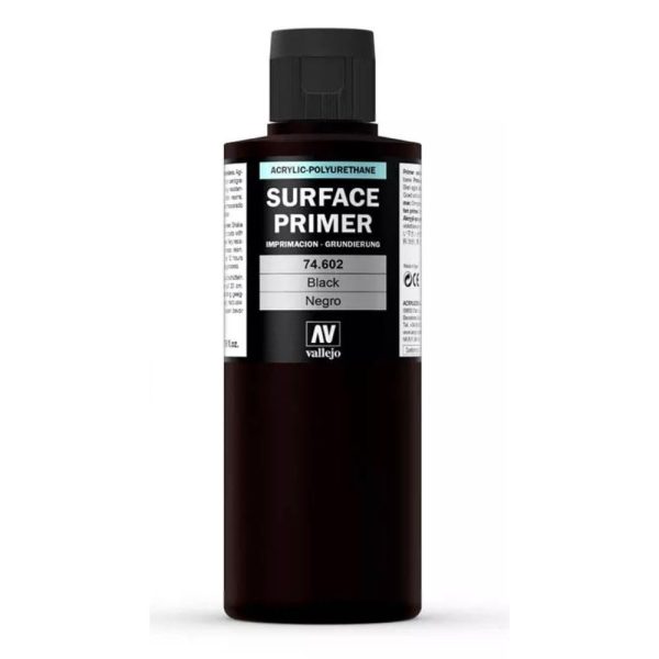 Vallejo Black Primer Acry-Poly 200ml Paint - Image 2