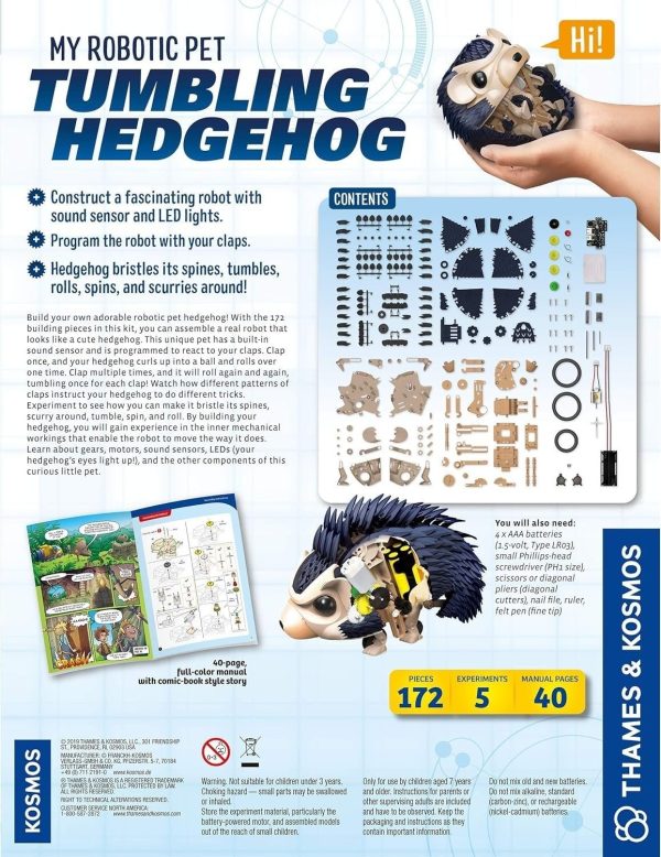 Thames & Kosmos 620500 My Robotic Pet - Tumbling Hedgehog Science Experiment & Model Building Kit - Image 6
